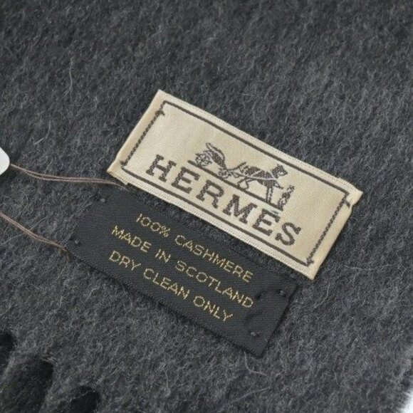 Hermes Scarf Cashmere Gray - Picture 5 of 5